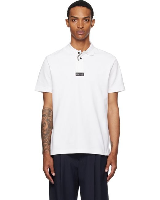 Versace Jeans Couture White Outline Barocco Polo for men