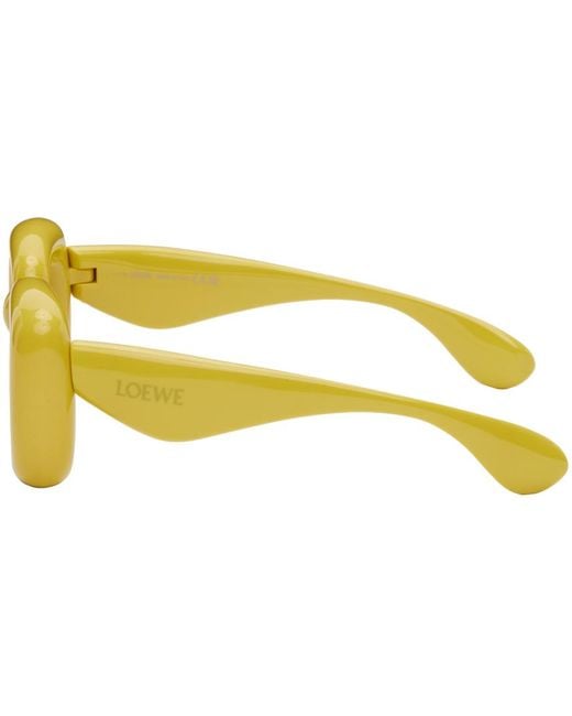 Loewe Black Yellow Inflated Rectangular Sunglasses
