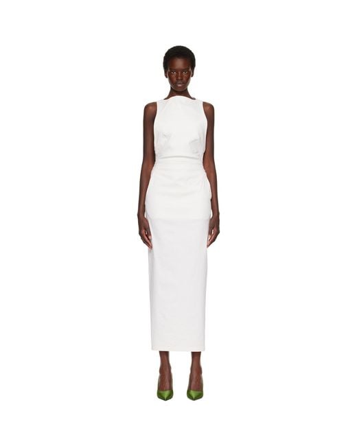 Issey Miyake White Off- Allow Maxi Dress