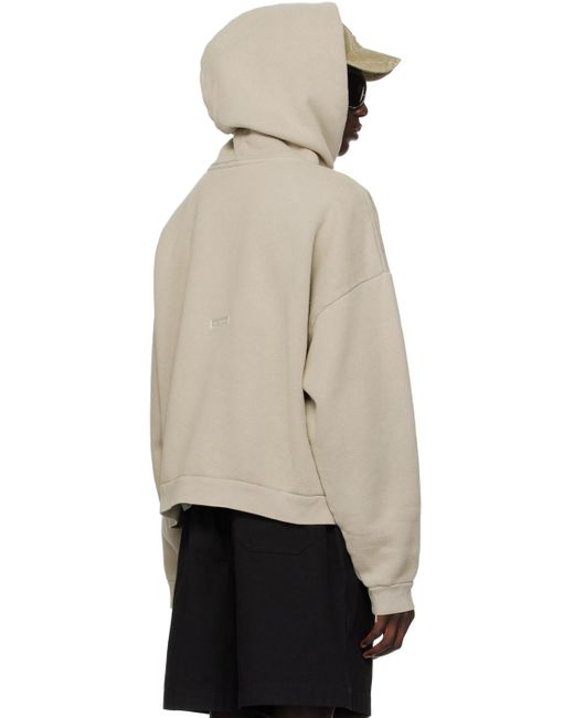 Acne Black Gray Garment-dyed Hoodie for men