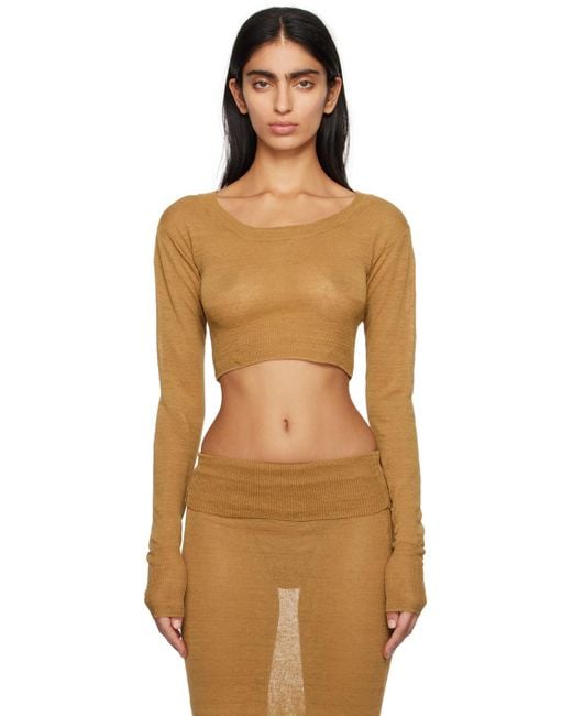 AYA MUSE Black Tan Lyca Long Sleeve T-Shirt