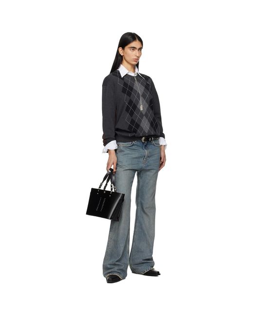 Toga Black Big Leather Tote