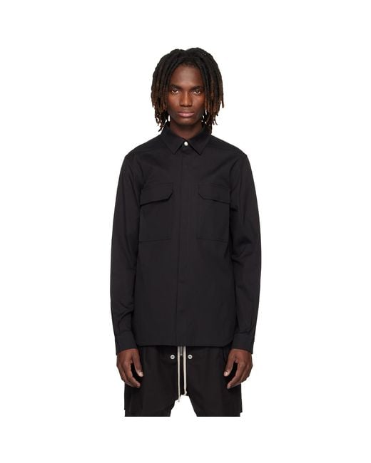 Rick Owens Black Temple Outershirt for men