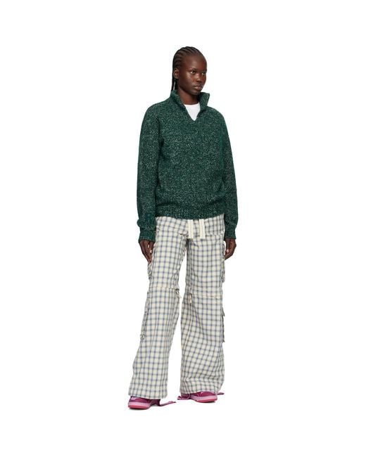 ERL Green Slit Neck Alpaca Polo