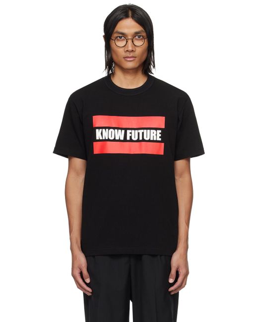 Sacai Black 'know Future' T-shirt for men