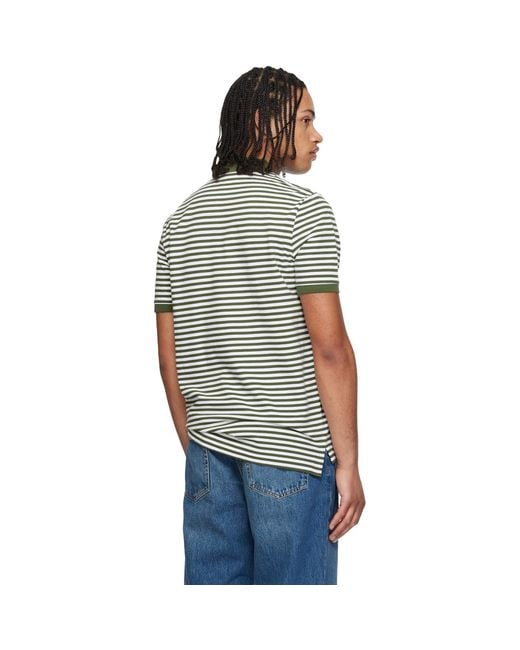 Polo Ralph Lauren Black Khaki & Classic Fit Striped Mesh Polo for men