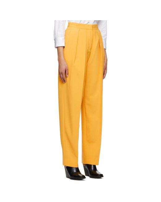 Stella McCartney Yellow Pleated Trousers
