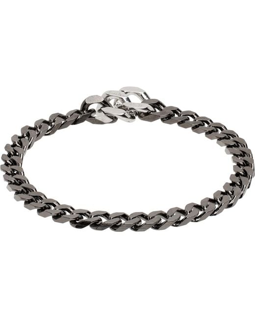Paul Smith Black Gunmetal Curb Chain Bracelet for men