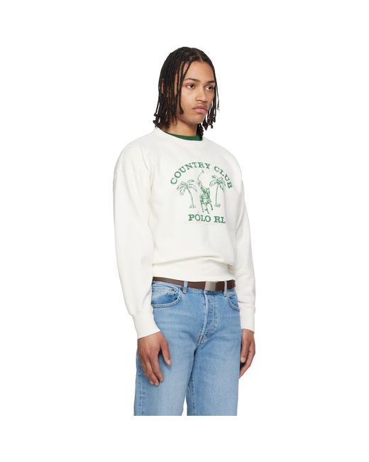 Polo Ralph Lauren Multicolor Off- Vintage Fit Fleece Graphic Sweatshirt for men