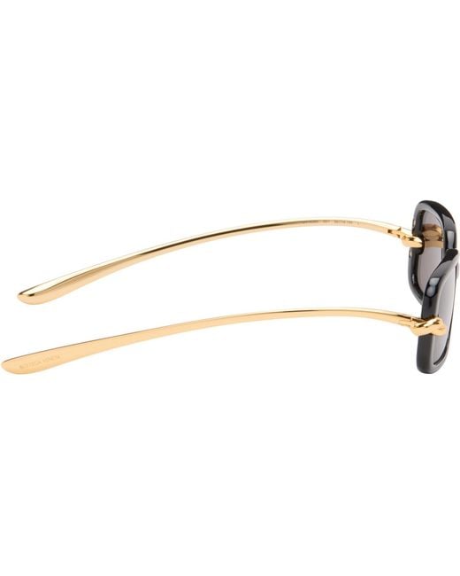 Bottega Veneta Brown Knot Rectangular Sunglasses