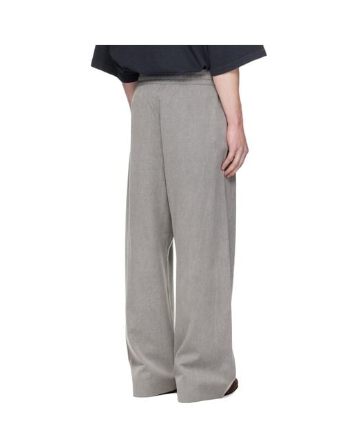 Fear Of God Gray Wide Leg Drawstring Trousers for men