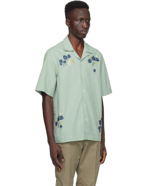 Paul Smith Green Embroidered Shirt for men