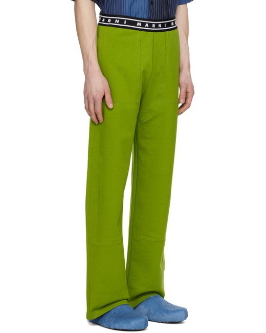 Marni Green Three-pocket Sweatpants for men