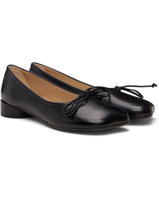 MM6 by Maison Margiela Black Anatomic Numeric Ballerina Flats