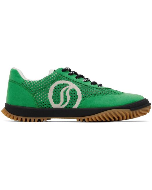 Stella McCartney Green S-Wave Sport Mesh Paneled Sneakers