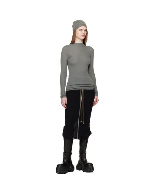 Rick Owens Black Temple Ls Turtle Sweater