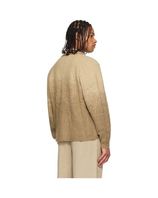 Dime Natural Mohair Double Zip Knit Sweater for men