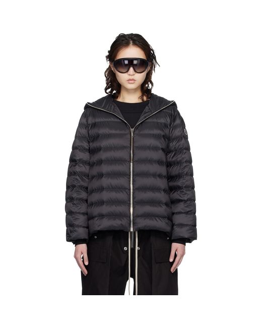 Rick Owens Black Moncler + Ziplock Down Jacket