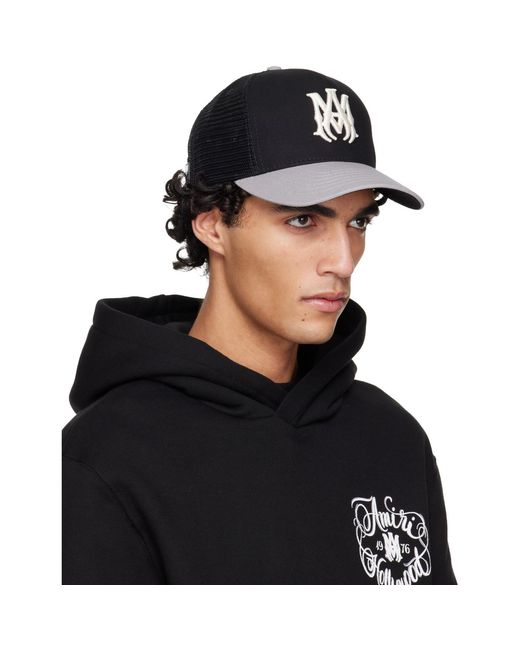 Amiri Black Ma Trucker Cap for men