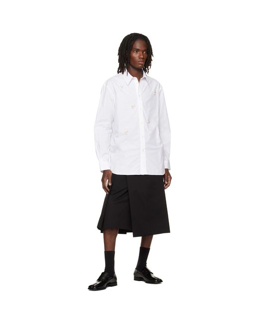Simone Rocha White Turbo Beaded Easy Shirt for men