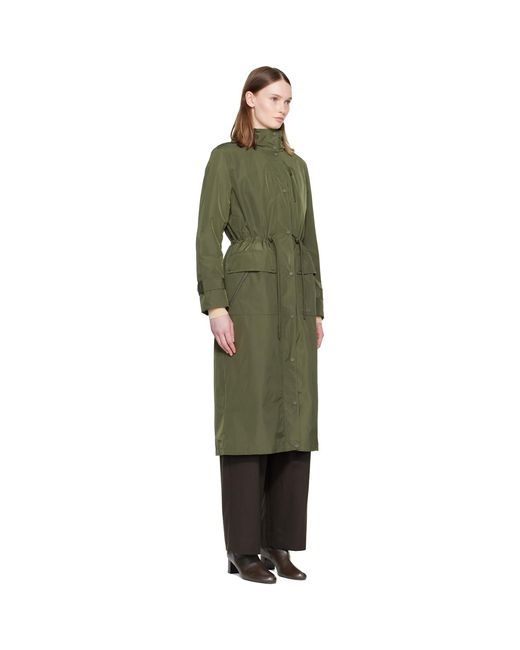 Mackage Green Khaki Magdelena Maxi-Length Rain Jacket