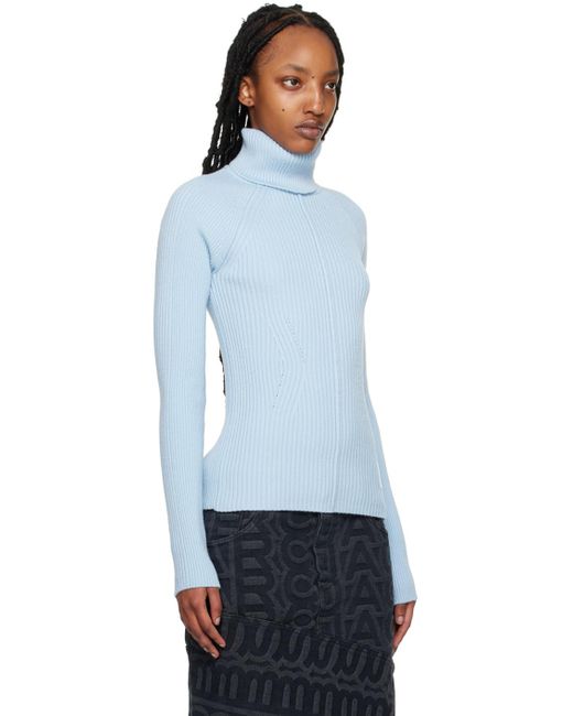 Marc Jacobs Blue 'the Ribbed' Turtleneck