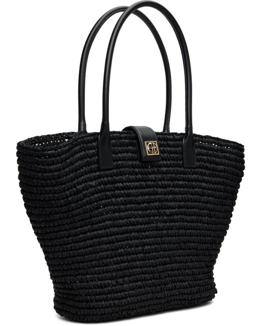 Anine Bing Black Lou Monogram Tote