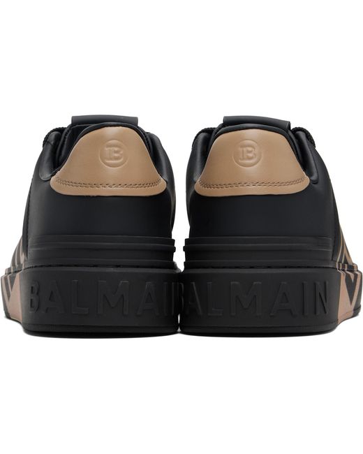 Balmain Black Tan B-Court Sneakers for men
