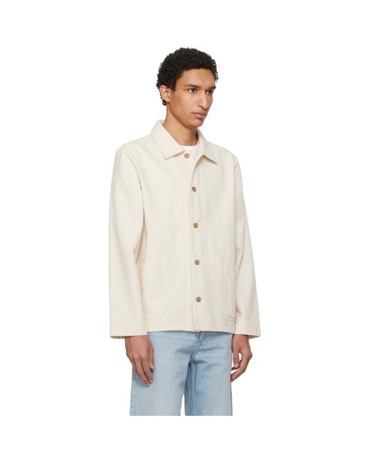 A.P.C. White Off- Kerlouan Denim Jacket for men