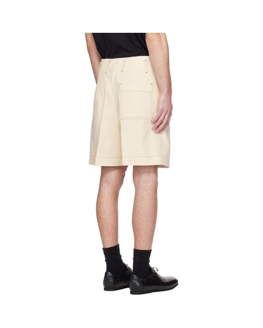 Lanvin Natural Off- High-Waisted Shorts for men