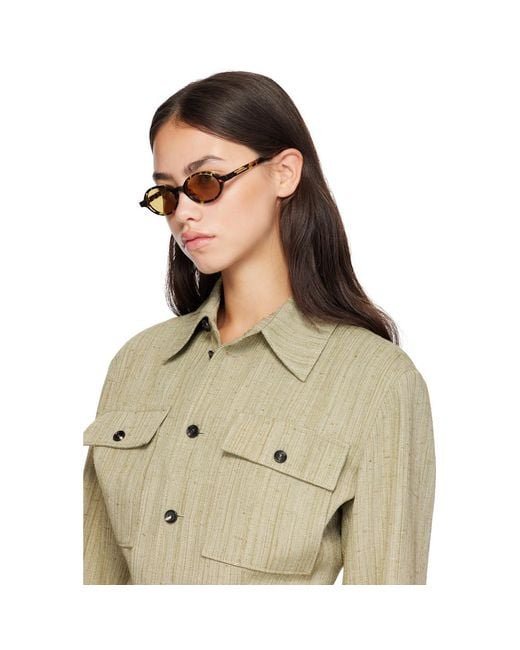 Bottega Veneta Brown Classic Oval Sunglasses