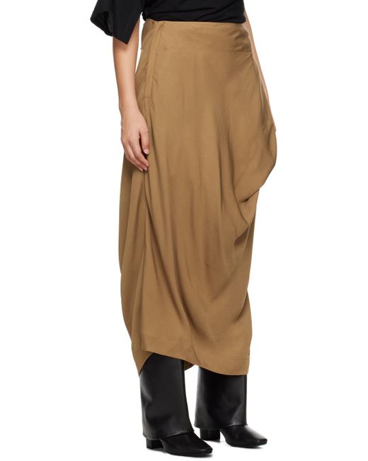 Issey Miyake Natural Brown Canopy Maxi Skirt