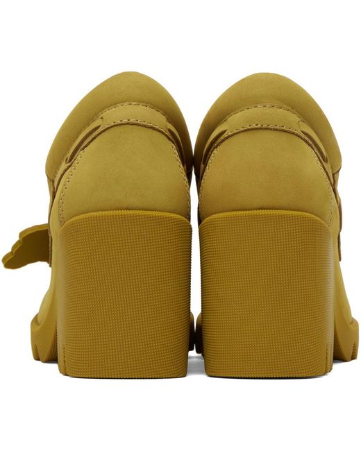 Burberry Yellow Nubuck Stride Loafers