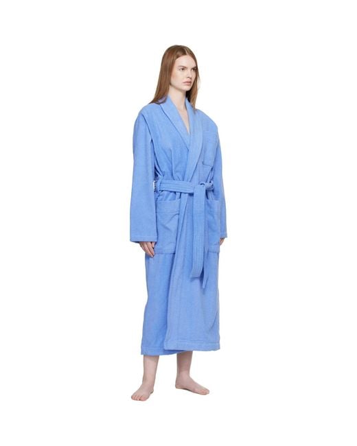 Tekla Blue Terry Classic Bathrobe
