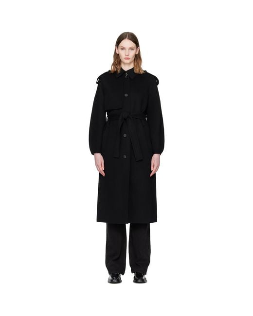 Mackage Black Ceyla Double-Face Wool Coat