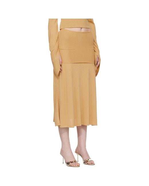 AYA MUSE Natural Tan Rylin Midi Skirt