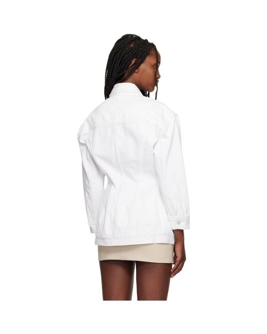 Wardrobe NYC White Denim Contour Jacket