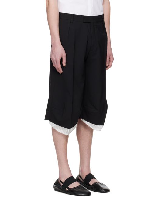 メンズ ALAINPAUL ブラック Knee テーラードショートパンツ Black