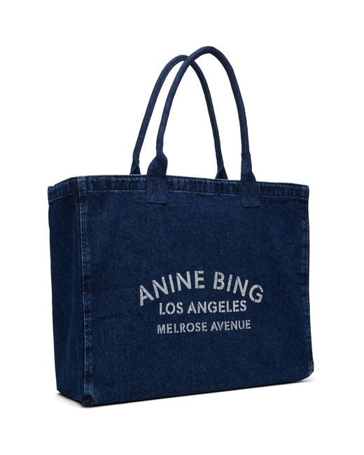 Anine Bing Blue Leo Denim Tote
