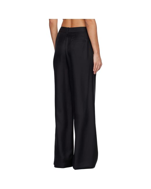 Lisa Yang Black Silk Tailored Wide Leg Trousers