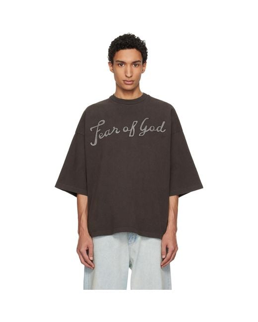Fear Of God Black 43' Short Sleeve T-Shirt for men