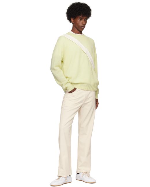 AURALEE Shetland Wool Cashmere Knit Sweater in Yellow for Men | Lyst