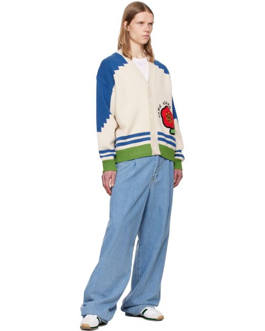 KENZO Blue Off- & Paris Pop' Cardigan for men