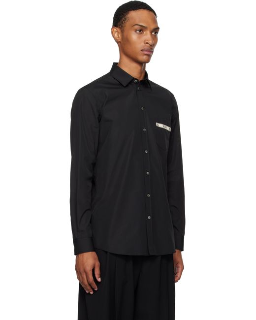 Chemise Noire À Écusson À Logo Moschino pour homme en coloris Black
