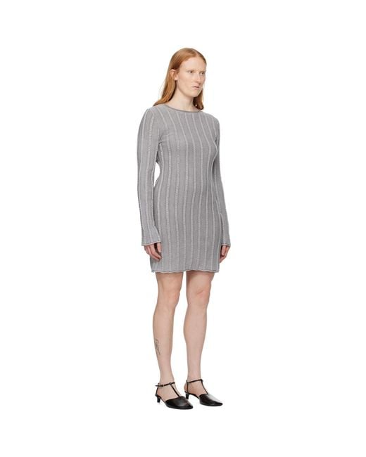 Filippa K Black Gray Rolled Edge Minidress