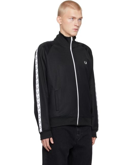 メンズ Fred Perry F Perry Taped トラックジャケット Black