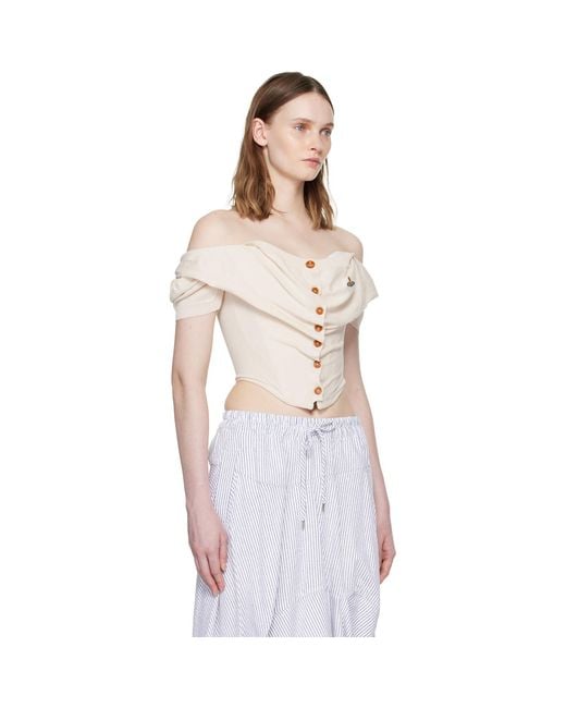 Vivienne Westwood Multicolor Off- Short Sleeve Bea Corset Cardigan Blouse