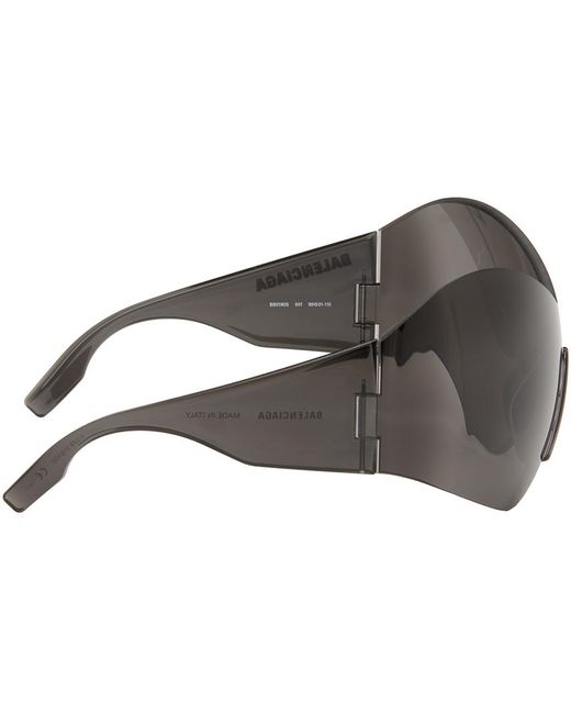 Balenciaga Gray Black Mask Butterfly Sunglasses for men