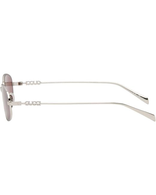 Gucci Black Oval Frame Sunglasses for men