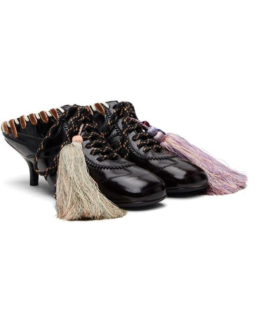 Dries Van Noten Black Heeled Sneaker Mules